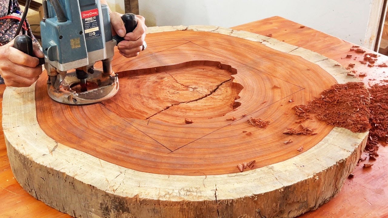 Skill Building Rudimentary Wooden Table From Rare Rosewood /Make Wood Furniture Restore Cracked Wood