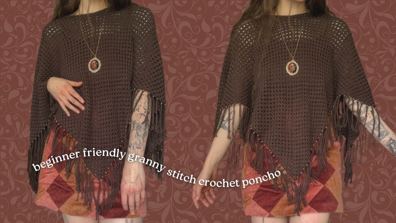 granny stitch poncho - beginner friendly, retro inspired crochet pattern 🍂
