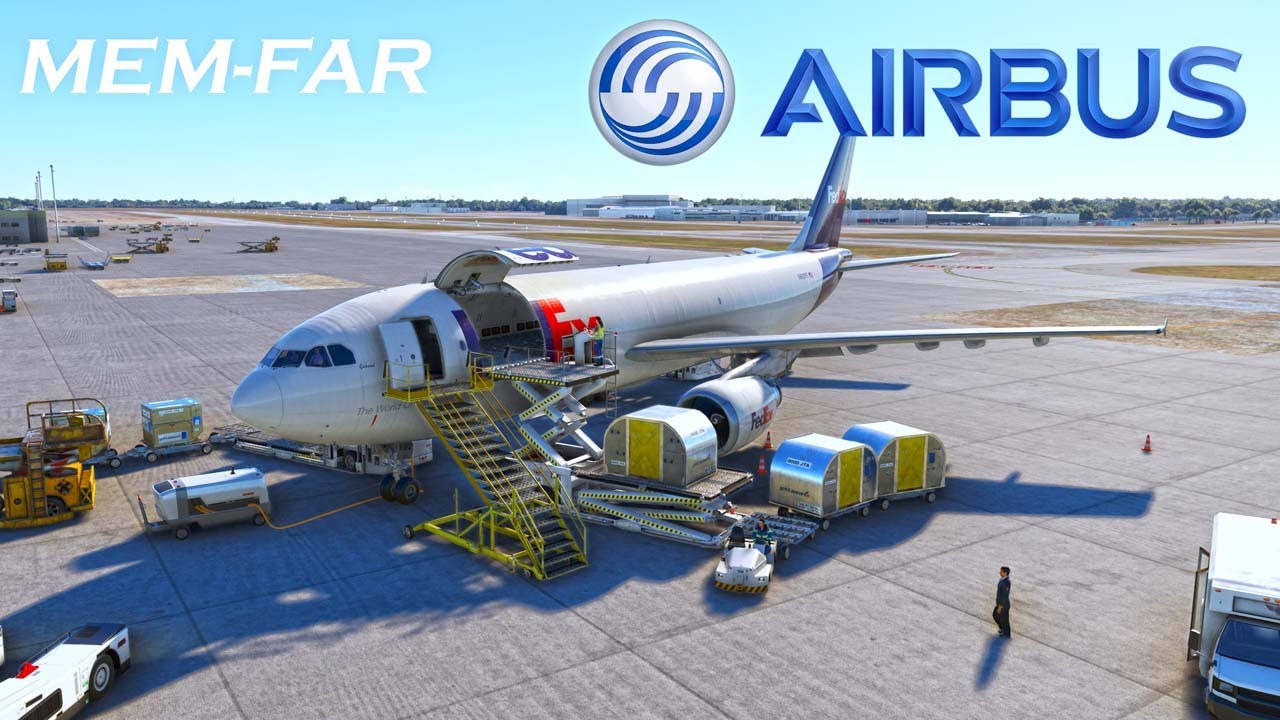 BEST CARGO PLANE FOR MSFS??? IniBuilds Airbus A300-600F FEDEX Memphis - Fargo KMEM-KFAR MUST WATCH