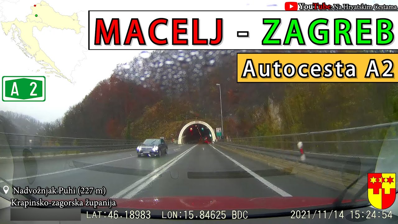 Vožnja dionicom Macelj - Zagreb | Autocesta A2 | Jesensko - kišna verzija