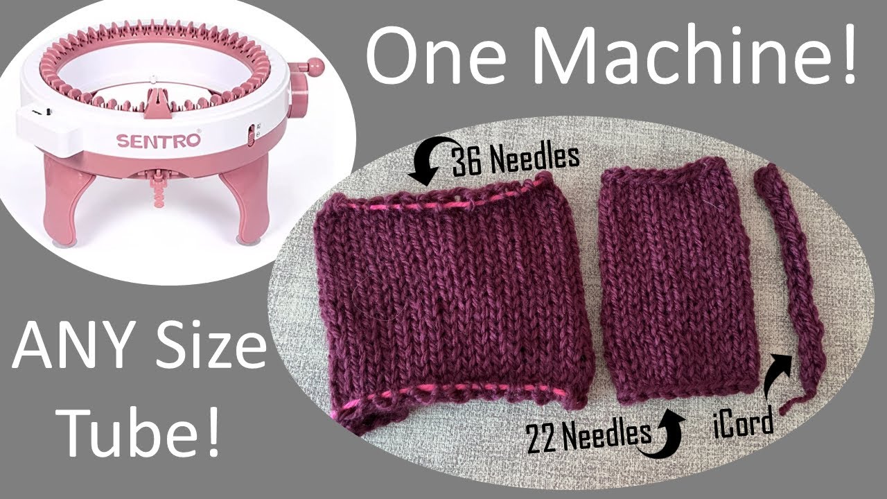 Knit smaller tubes on Sentro 48 knitting machine icord 