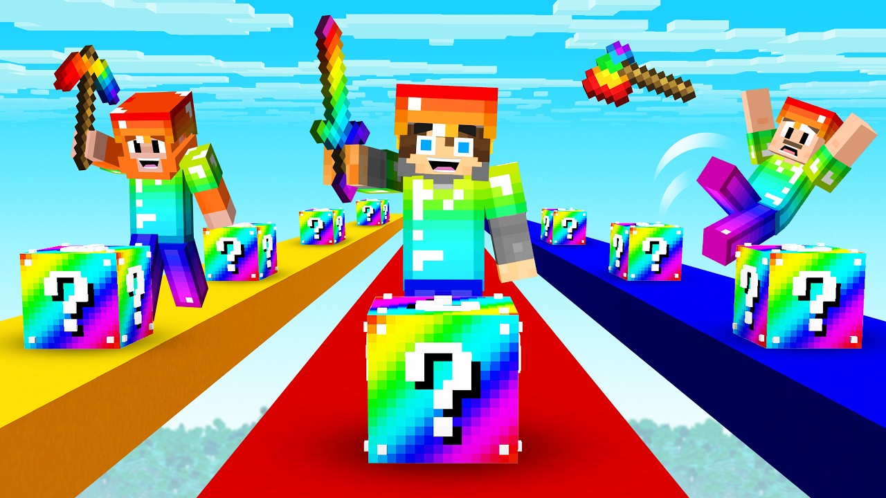 Играем в невероятно крутую гонку по блокам в Minecraft.