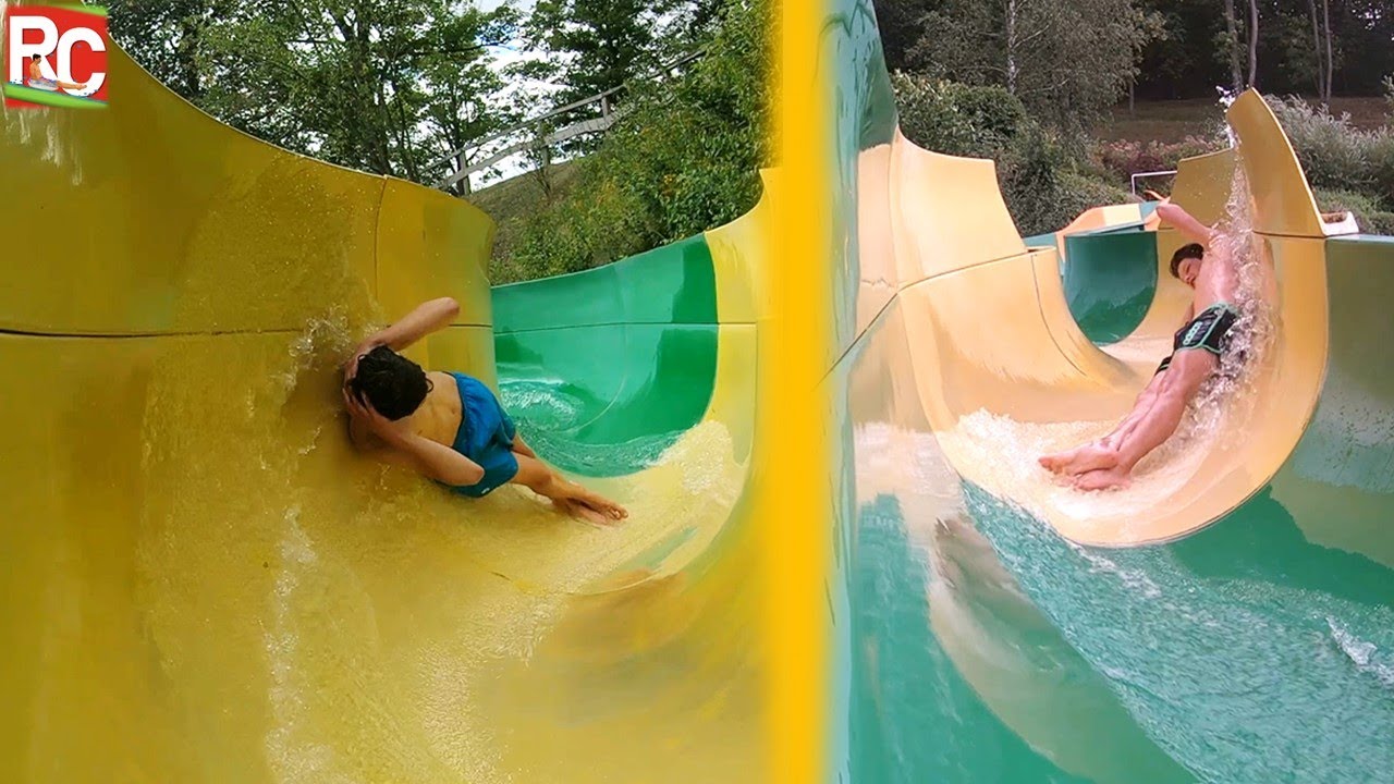 Freibad Windi Freital - Röhrenrutsche mit turbulenter S-Kurve / intense body slide  Onride 4K GoPro