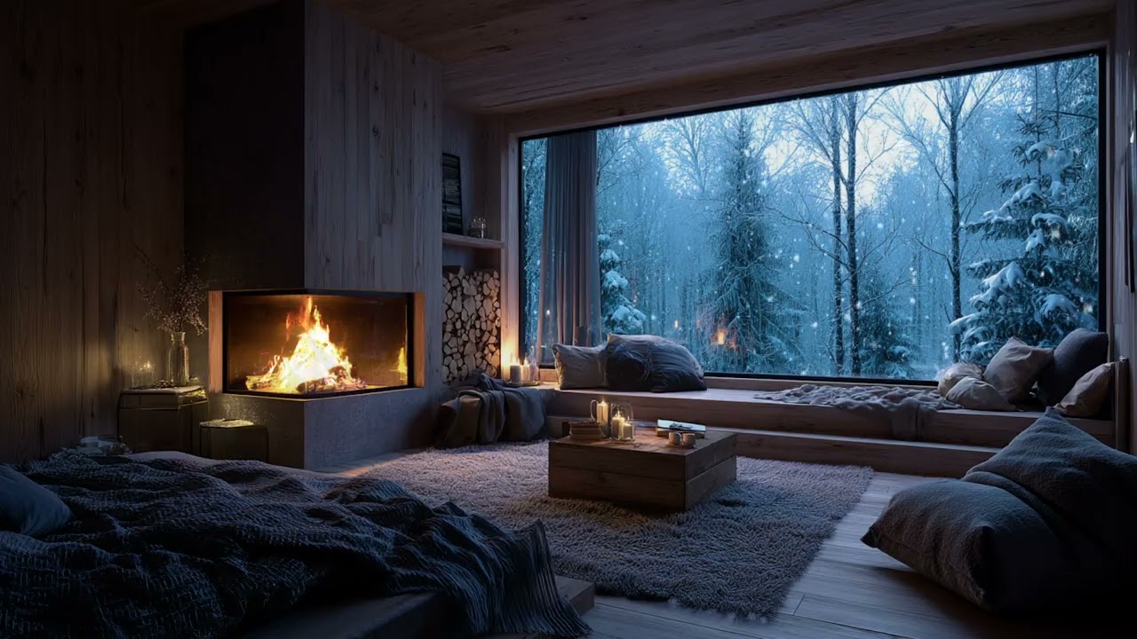 Piano Under Amber Flames | Warm, Quiet, Safe