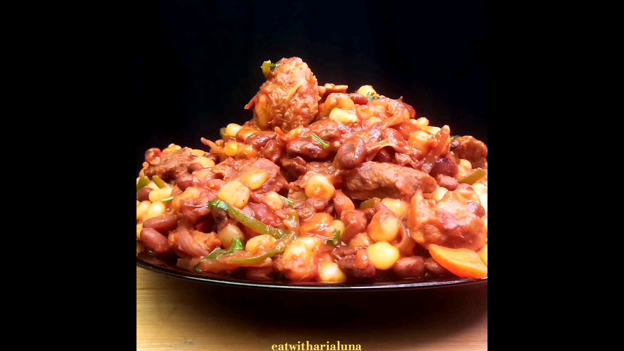 Maize & beans mixed with beef #shorts #recipe