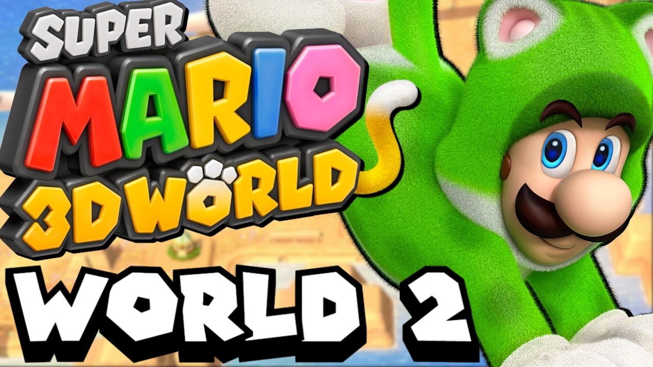 Super Mario 3D World | Мир 2 с Луиджи - Видео игрового процесса с плюшевой игрушкой Шируэтто