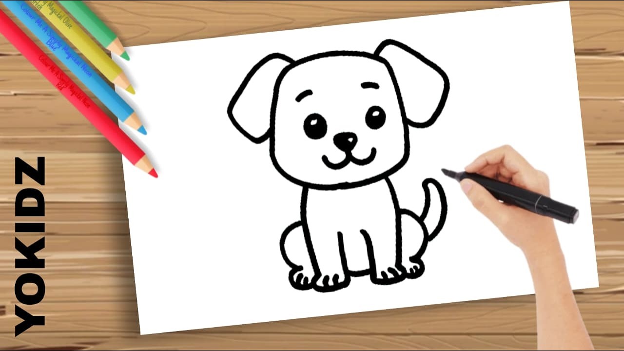 How To Draw A Sitting Dog Easy