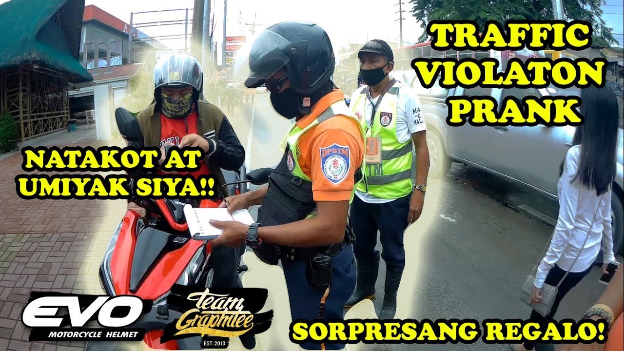 TRAFFIC VIOLATION PRANK NI HAMMERMAN | BINIGYAN NAMIN NG HELMET | NAIYAK AT NATAKOT SIYA