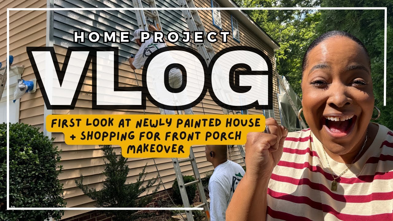 Painting Vinyl Siding + Shopping For Front Porch Makeover