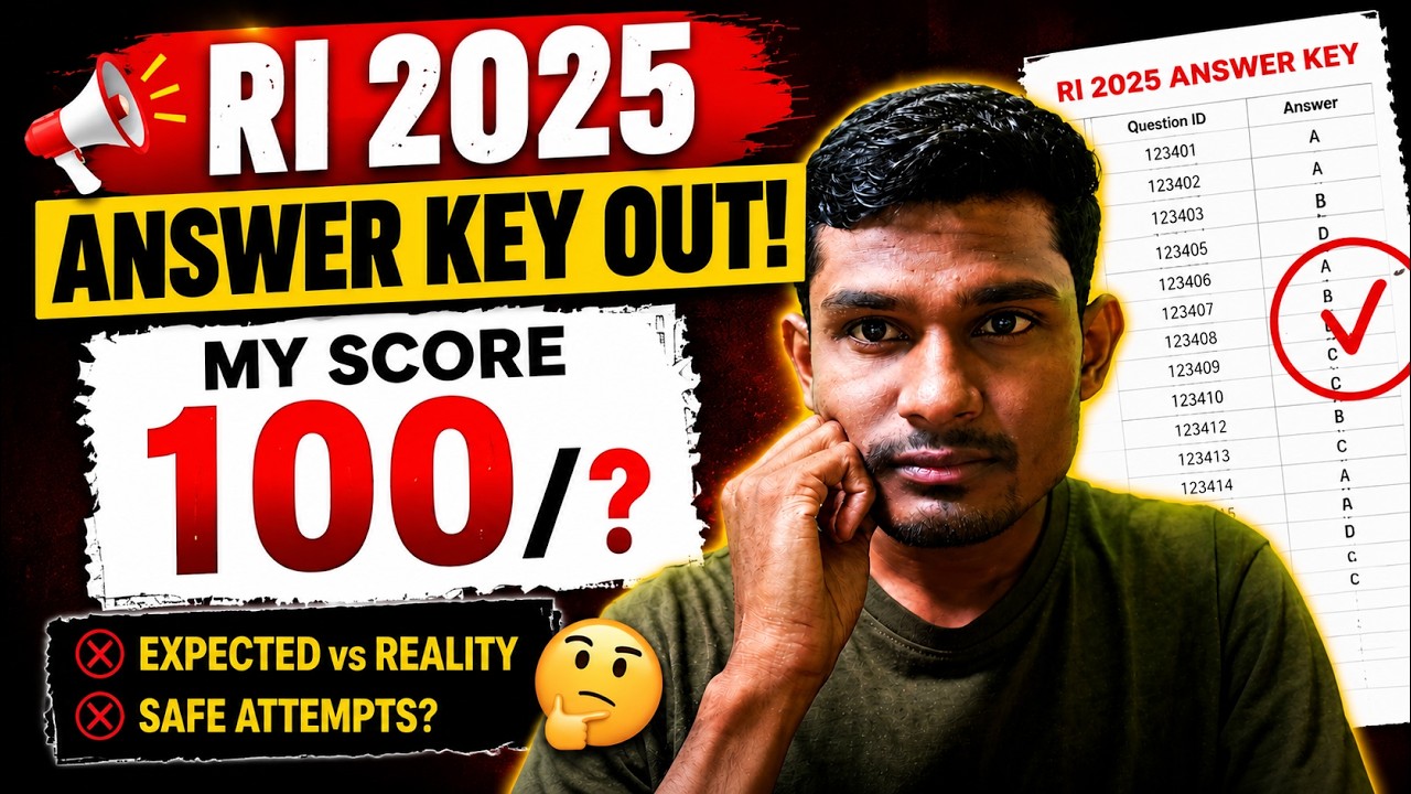 OSSSC RI 2025 Answer Key Out 🔥 My Raw Score 😳 Expected vs Reality