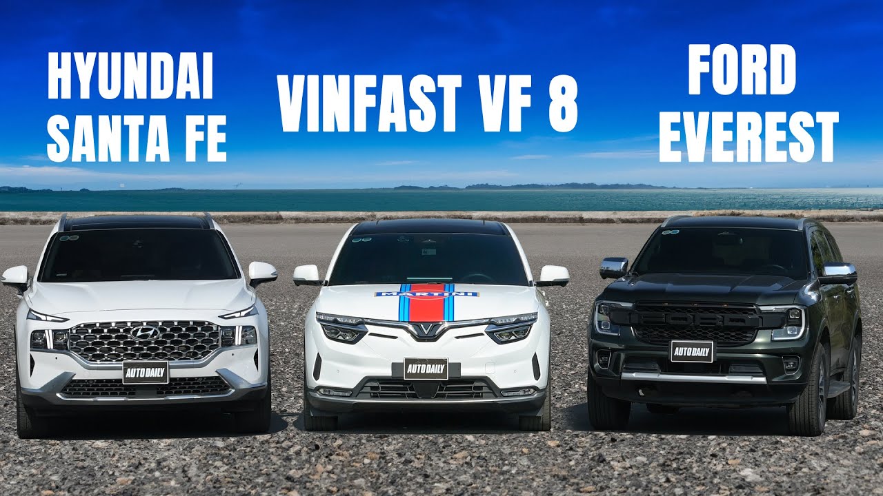 VinFast VF 8 vs Ford Everest vs Hyundai Santa Fe - Cuộc chiến SUV tầm giá 1,3 đến 1,5 tỷ |Autodaily