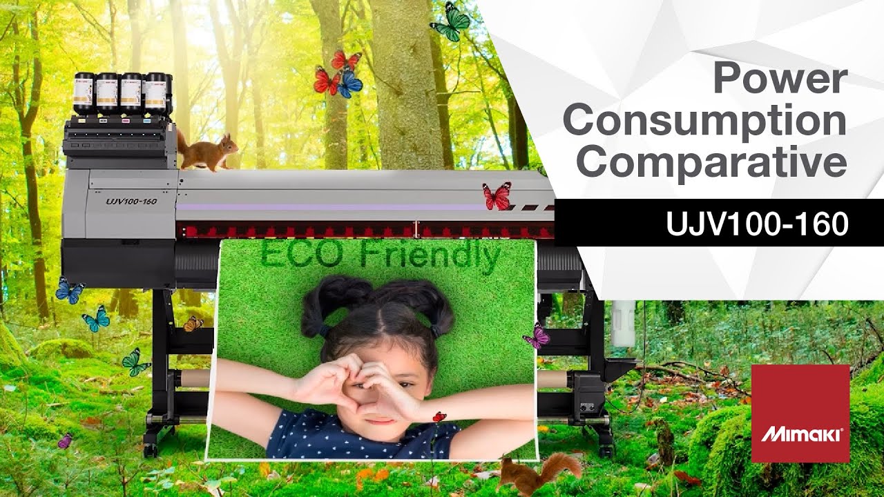 Comparison of Cumulative Power Consumption Mimaki UJV100 vs HP Latex