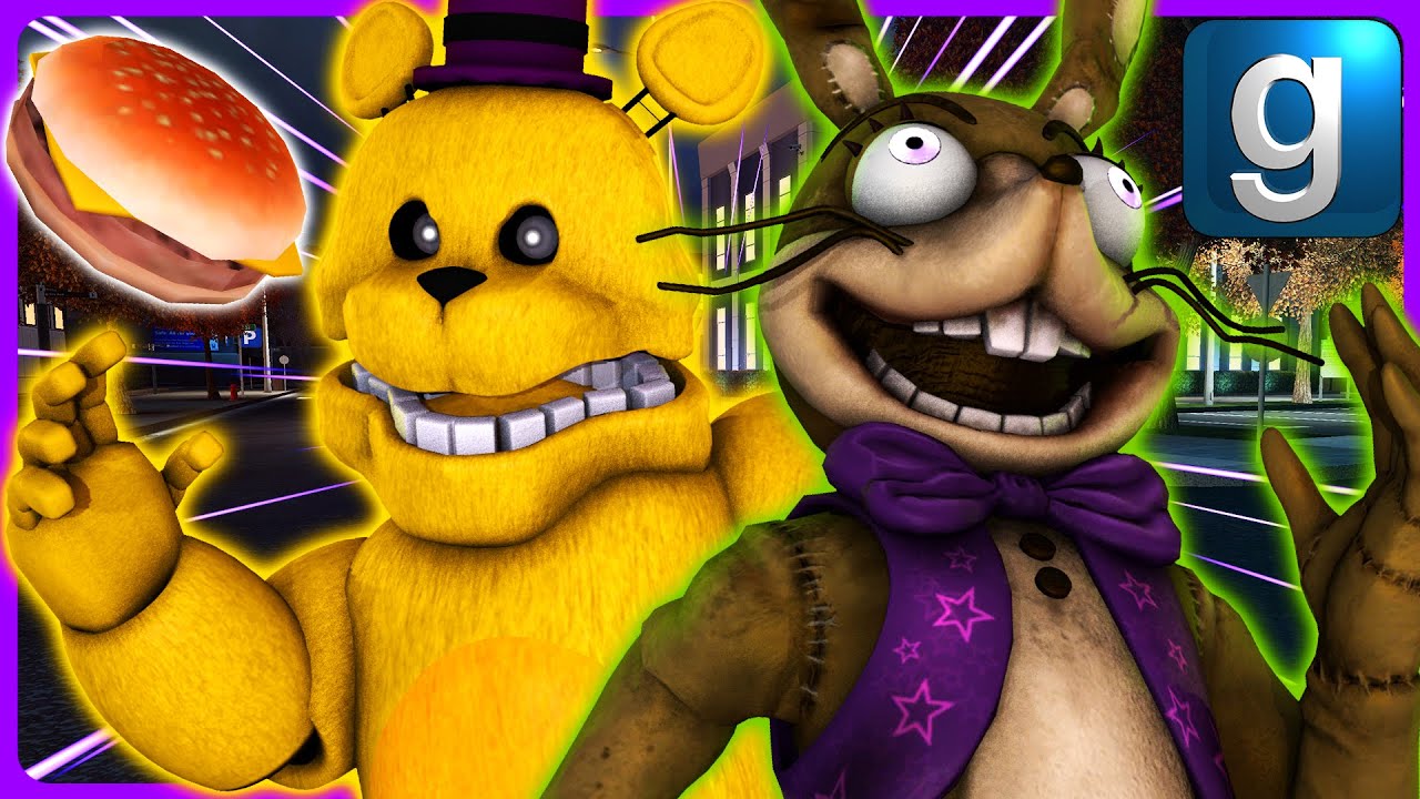 Gmod FNAF | Глитчтрап преследуется Фредбером во время тех ночей в Fredbear's!