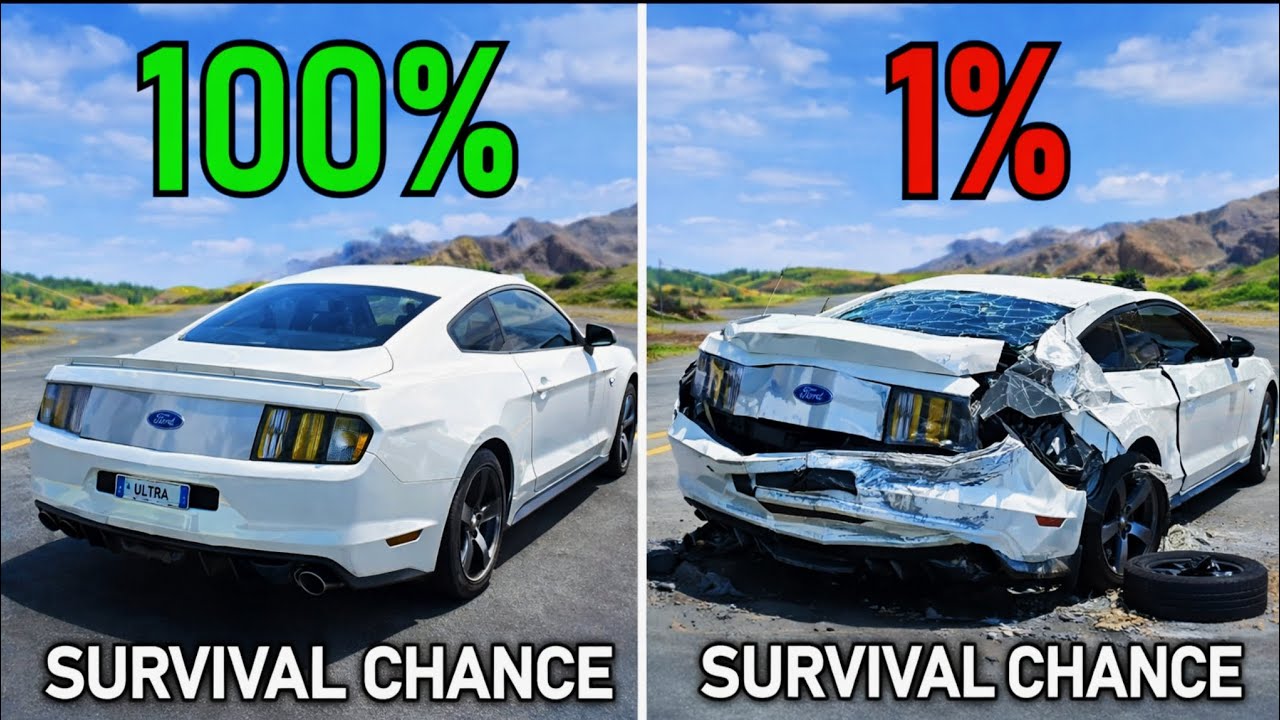 100% vs 1% Outcome! 😱 Car Crash Survival Test 🔥🤯