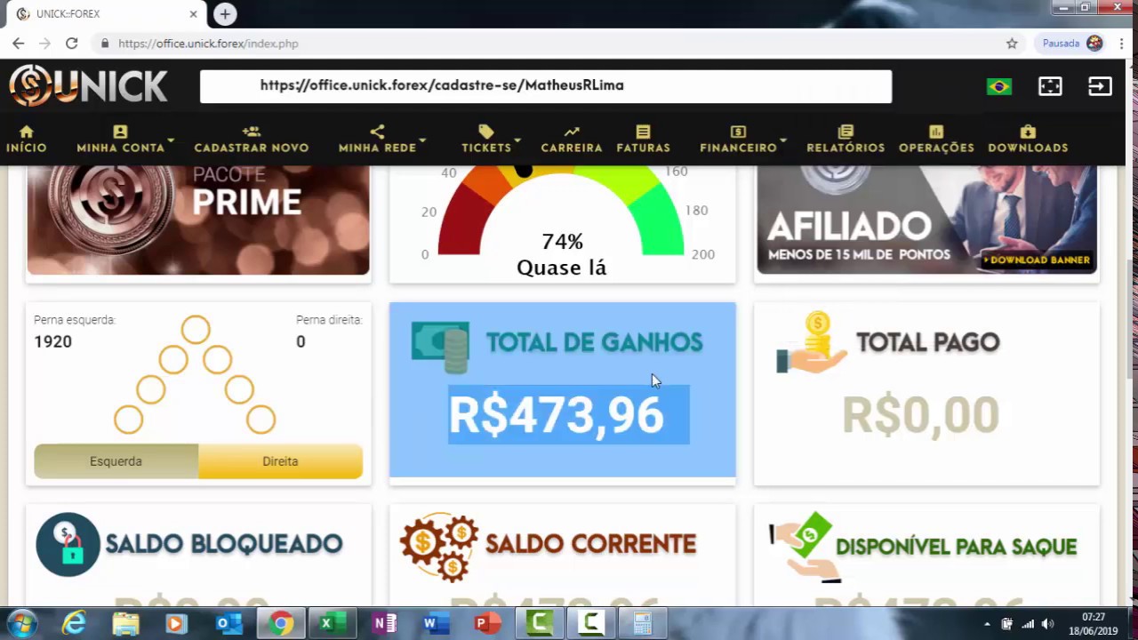 UNICK FOREX   l   SAQUE REALIZADO, 180% DE LUCRO NO PRIMEIRO M&Ecirc;S.