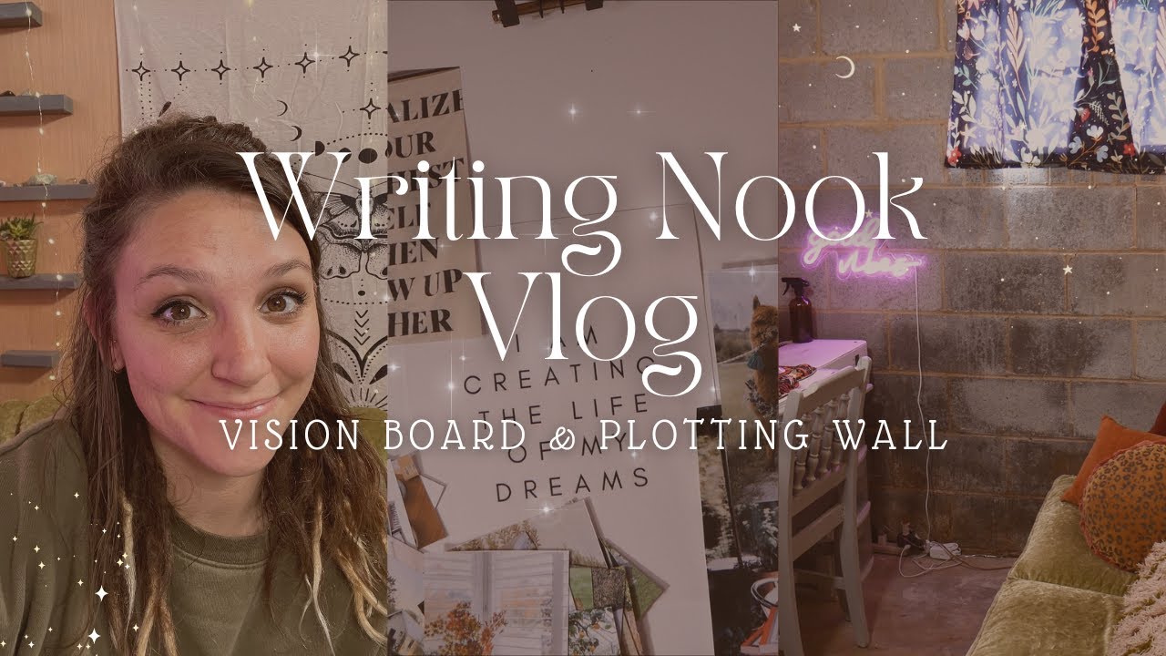 ✨Cozy Writing Nook Vlog// Writing Desk Tour!✨ (Vision Board and Plotting Wall)✨🍄