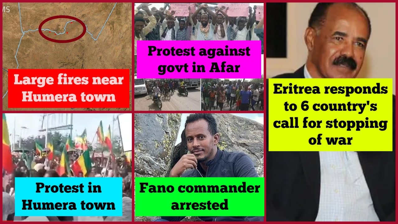 Large fires near Humera town | Anti govt protest in Afar | Eritrea responds to call for ending war