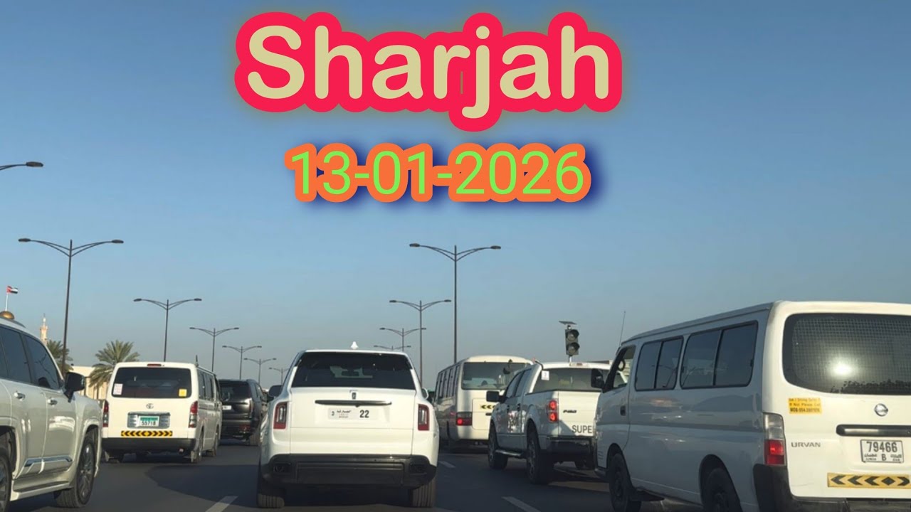 4K  sharjah Very beautiful road view from Al Naba area to Ajman