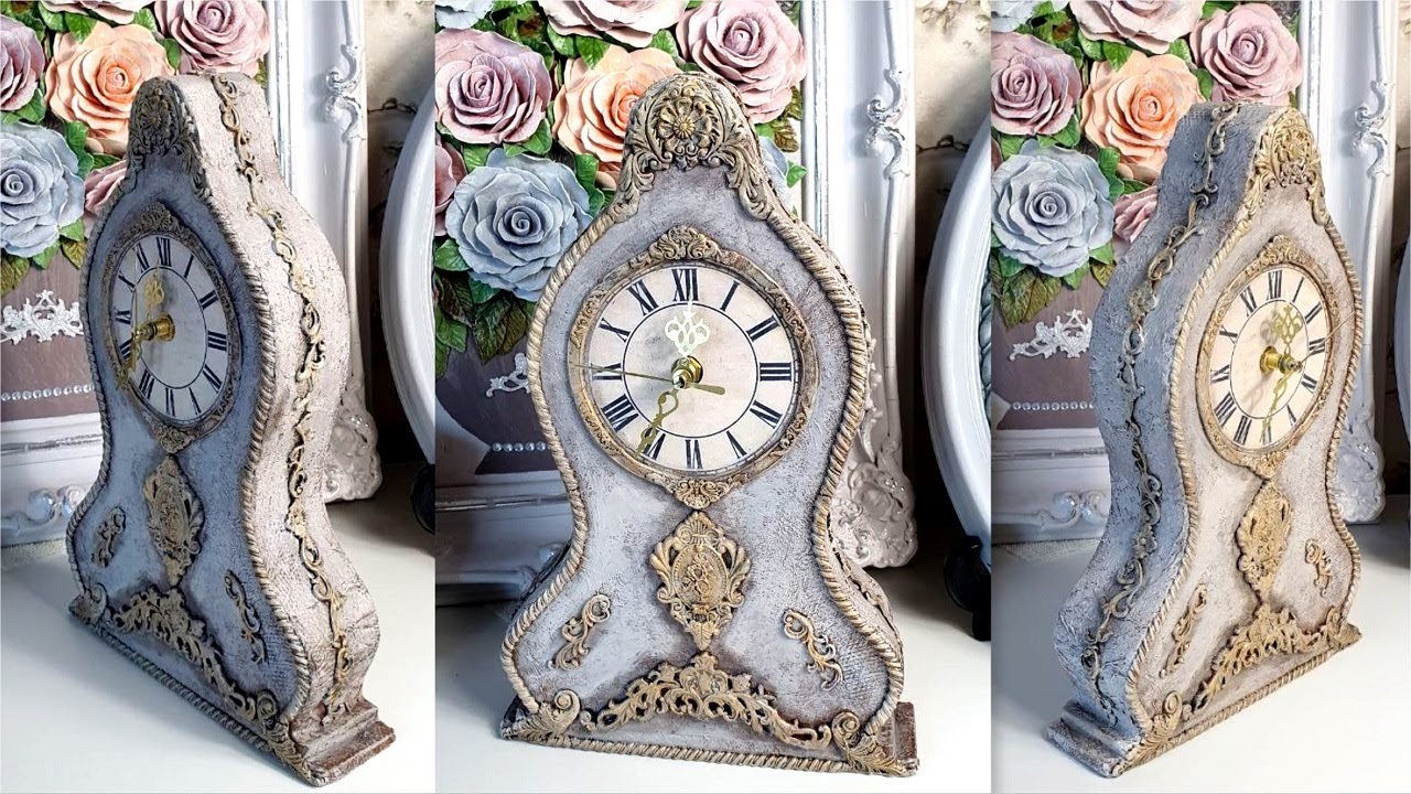 Amazing Vintage Table Clock from cardboard/DIY crafts