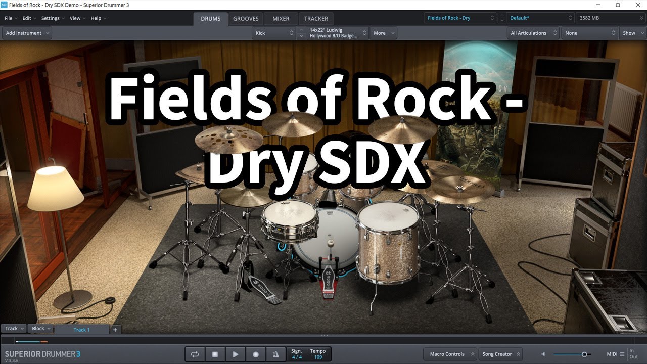 Toontrack Superior Drummer 3 - Fields of Rock - Dry SDX All Presets Demo
