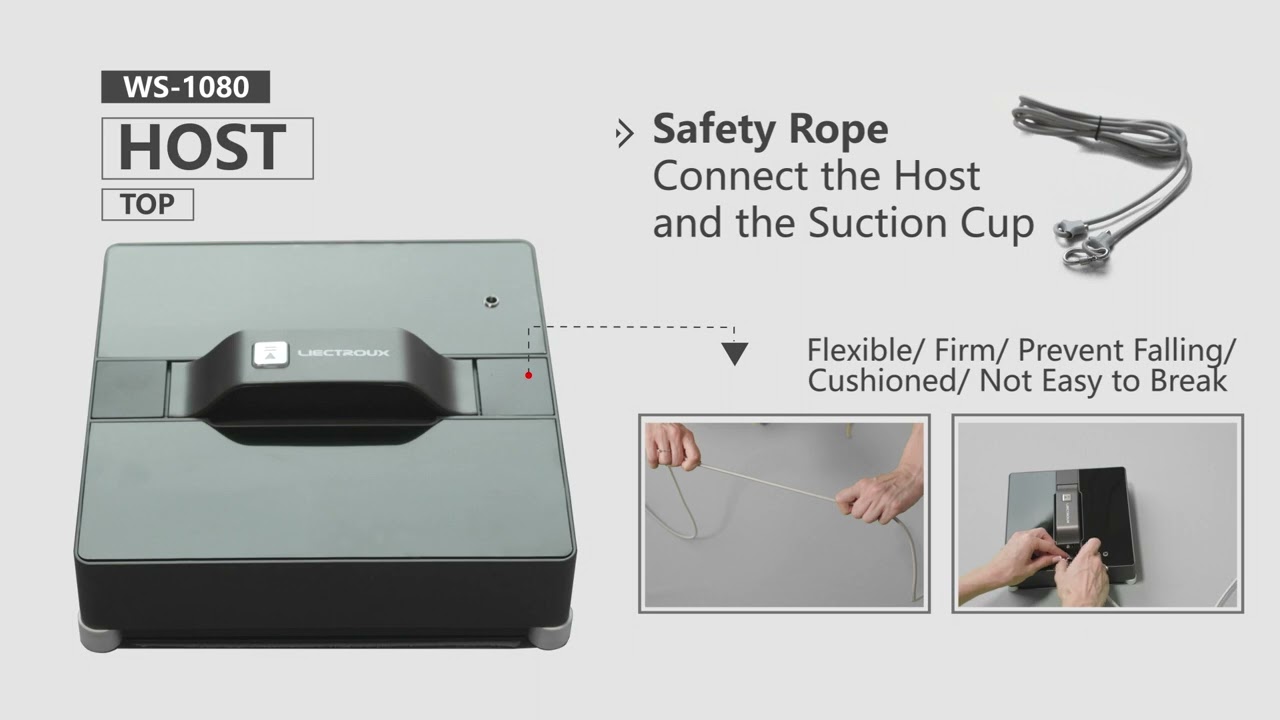 LIECTROUX Robot Window Cleaner WS-1080, Unique App