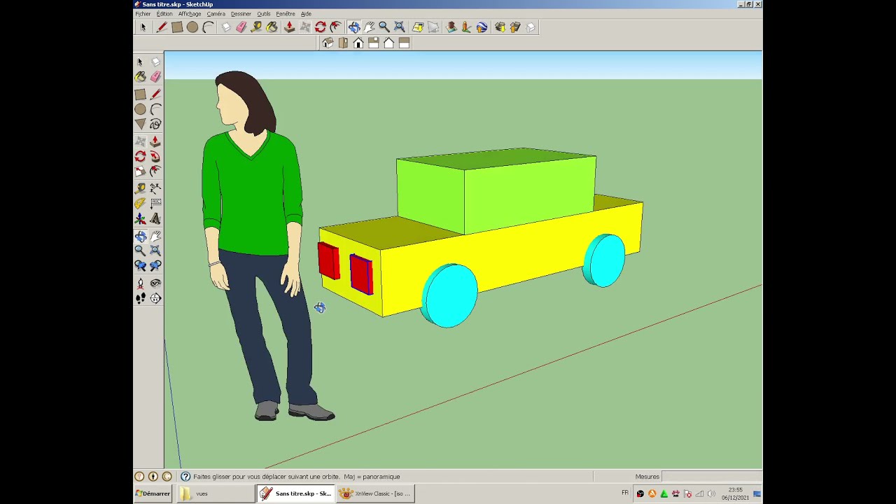 SketchUp  : modélisation d'une voiture simple