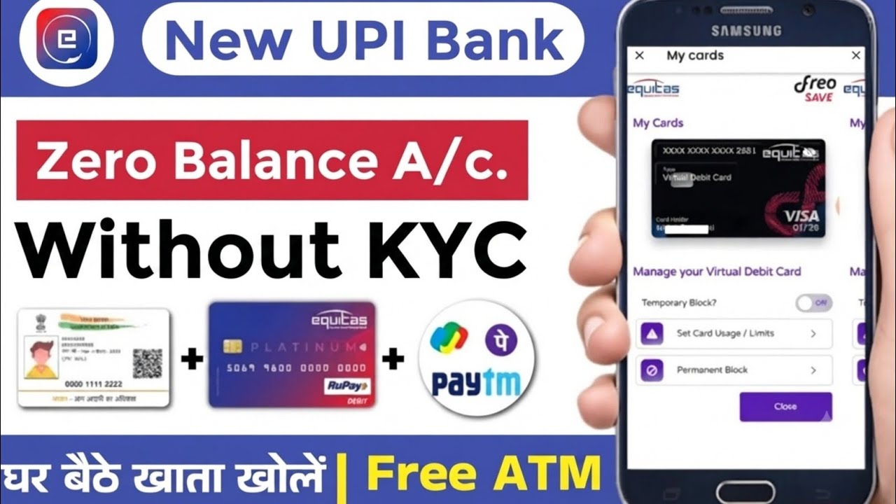 best upi bank 🔥 without video kyc account opening 2026 || zero balance account online opening