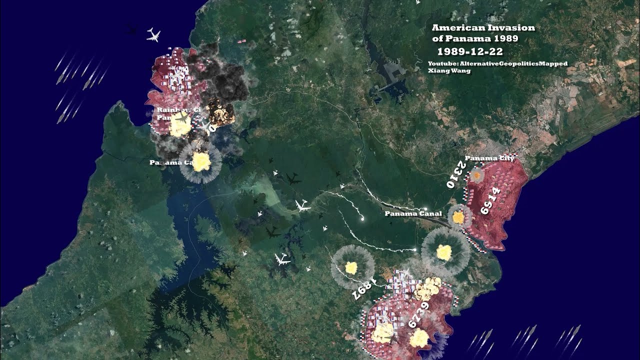 United States Invasion of Panama Animated Map With Google Earth