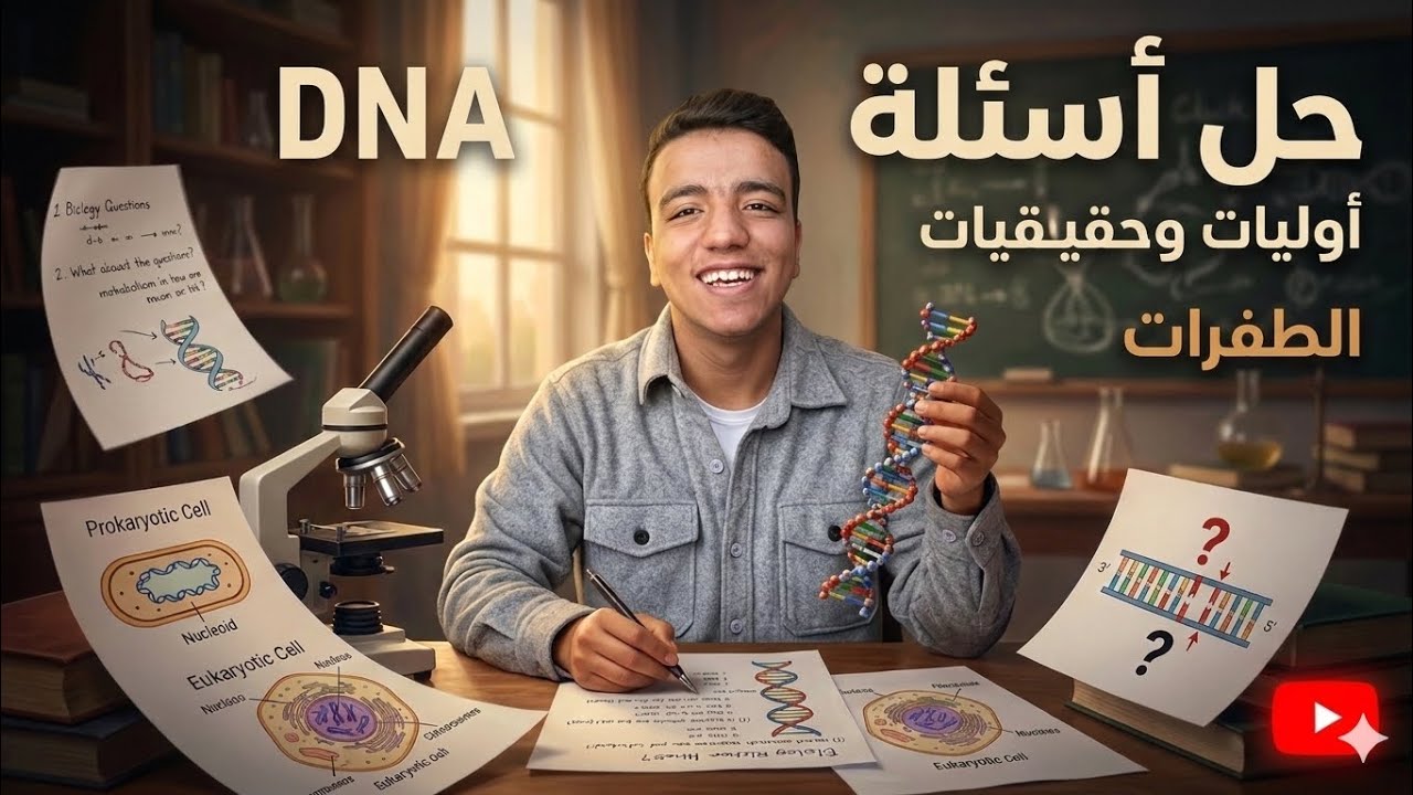 حل أسئلة DNA فى أوليات و حقيقيات النواة و الطفرات - أحياء تالتة ثانوي 2026