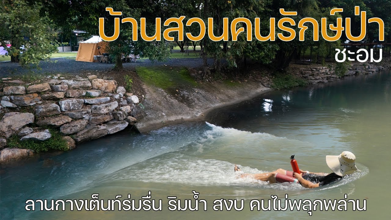 ลานกางเต็นท์ร่มรื่นริมน้ำที่ชะอม ที่เงียบสงบ คนไม่พลุกพล่าน | บ้านสวนคนรักษ์ป่า | พาลูกเที่ยว