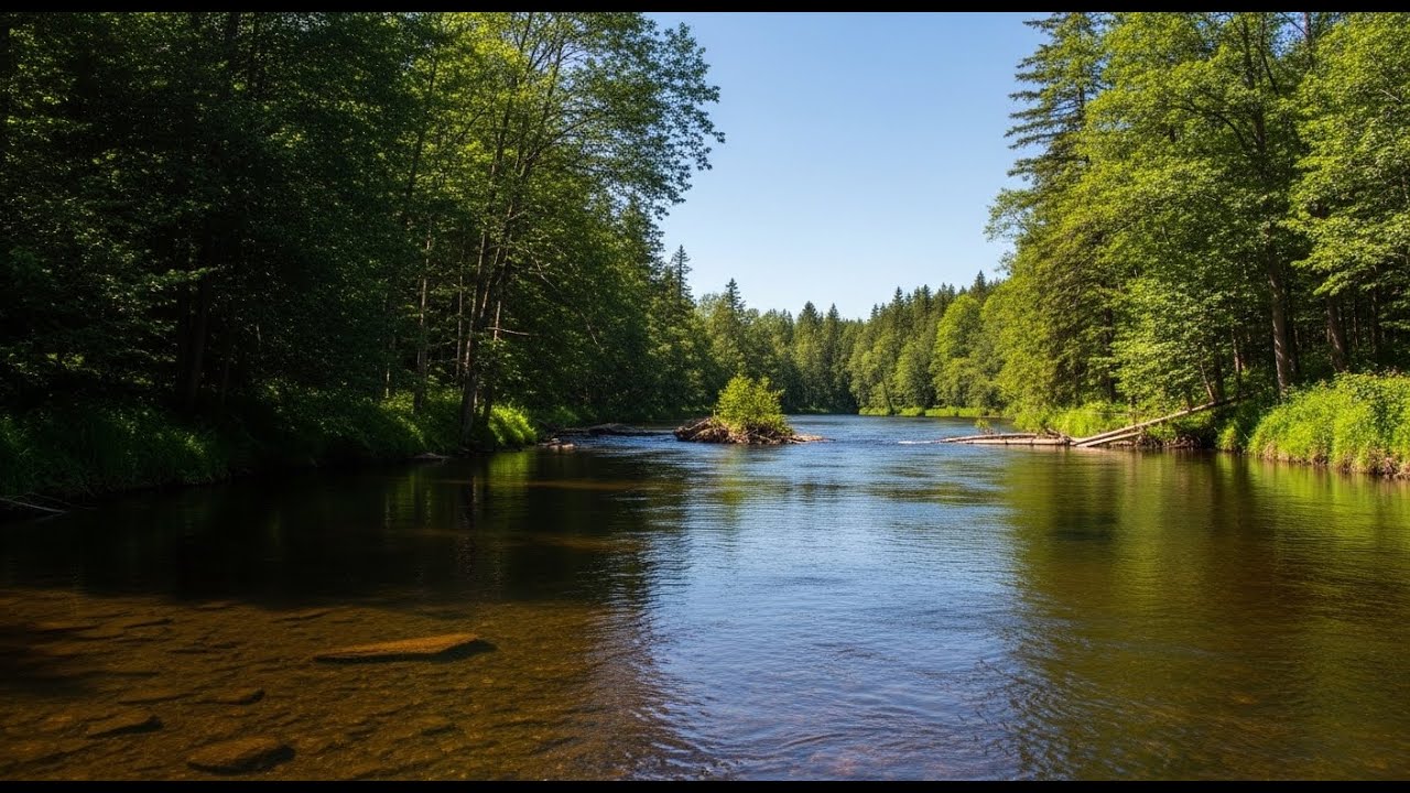 Tranquil River Flow 🌿 Soothing Nature Soundscape for Sleep and Stress Relief #833