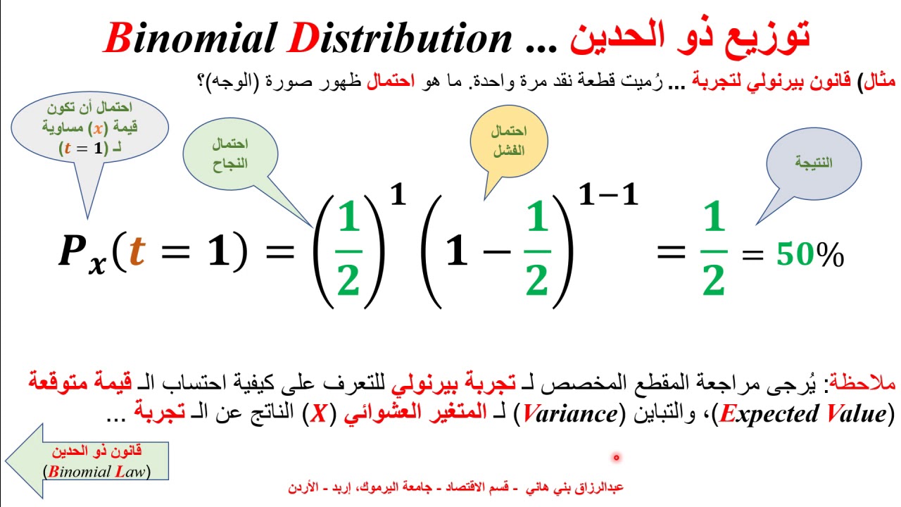 توزيع ذو الحدين Binomial Distribution