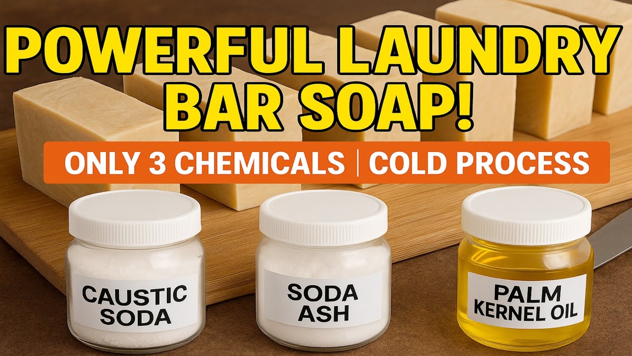 How to Make Long-Lasting Laundry Bar Soap | Cold Process Method (Simple & Powerful)