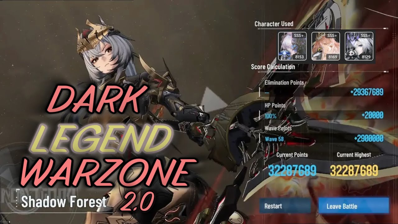 Highest dark score on global (NA, EU, SEA) servers | Dark Legend Warzone 3228w (32.28M)