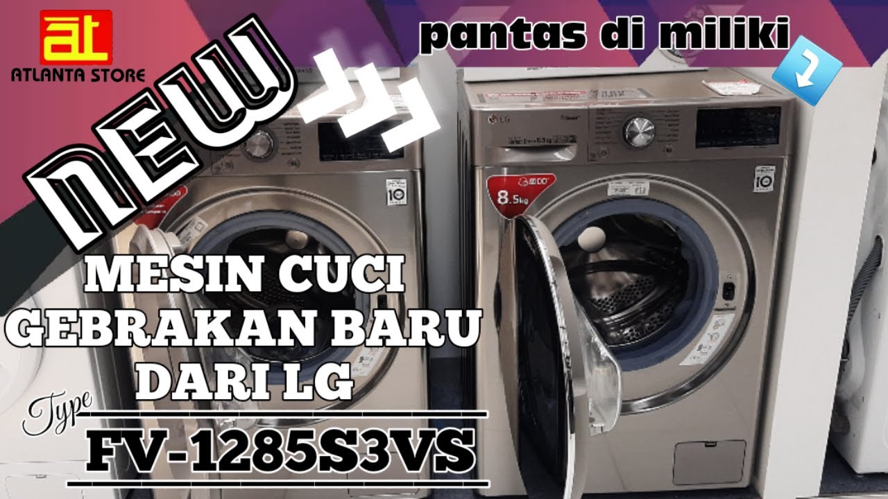 MESIN CUCI FRONT LOADING LG | FV1285S3VS | 8,5 Kg | Review & Harga.