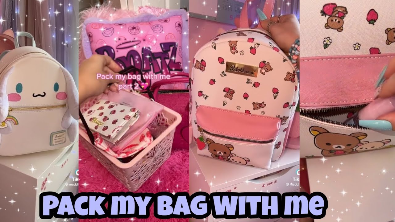 Pack my bag with me TikTok Compilation |Sanrio Edition|Vanilla Coffee|TikTok Mas#8