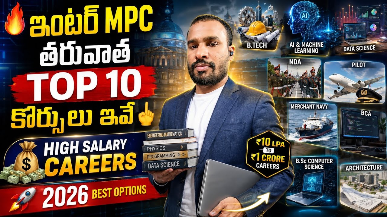 Top 10 Courses After 12th MPC With Salary, Jobs & Abroad Opportunities👌/ Career Guidance 2026 Telugu