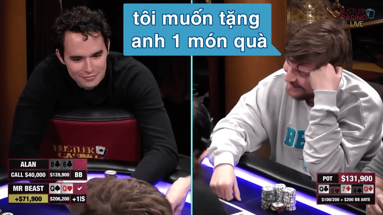 Mr Beast vung tiền liên tục trên bàn đấu Poker