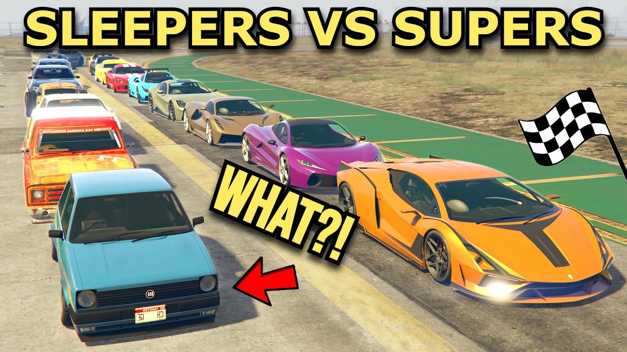 Sleepers VS Super Cars DRAG RACE In GTA Online