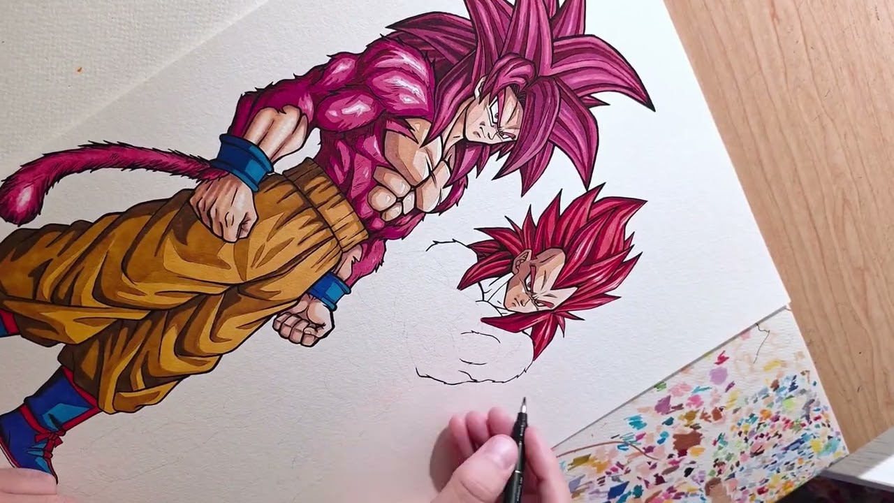 Drawing Goku - Vegeta ssj4 - DragonBall DAIMA 