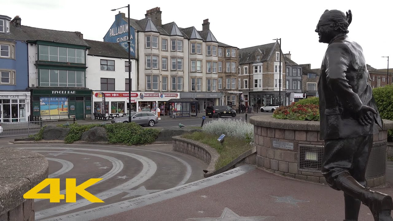 Morecambe Walk: Town Centre & Beach【4K】