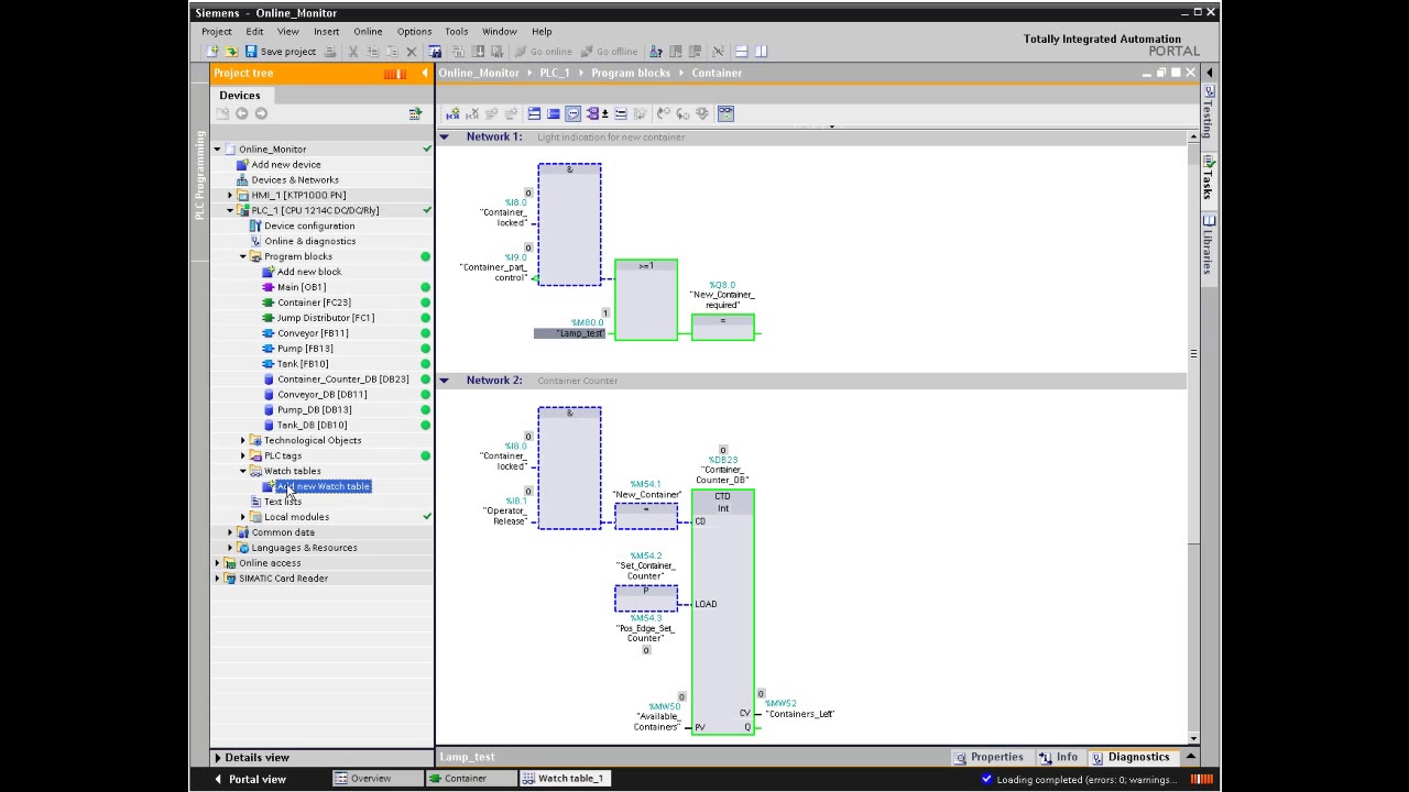 SIMATIC STEP 7 Basic   Online & Diagnose   Beobachten und Steuern von Variablen