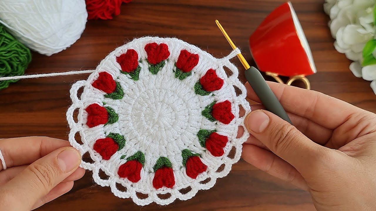 Discover the Beauty of This Stunning Crochet Model | Crochet Coaster Thalposh Design