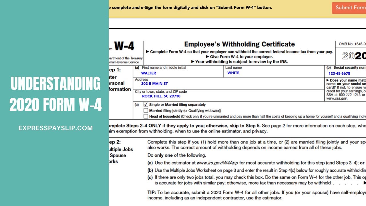 Understanding 2020 W-4 Form | ExpressPaySlip
