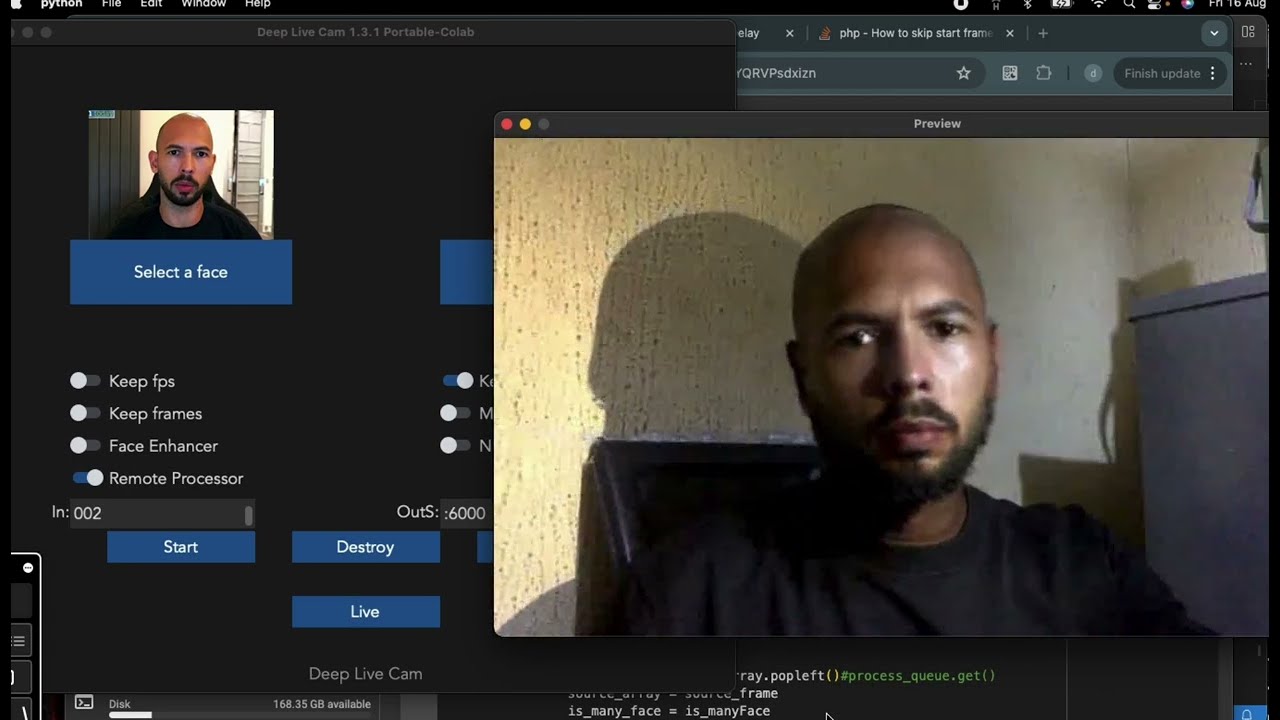 Deep Live Cam Google Colab - No GPU