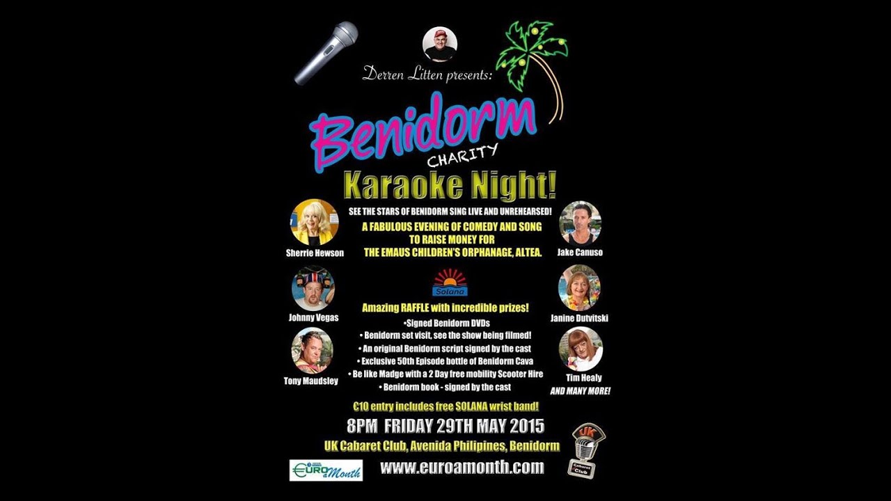 Benidorm Charity karaoke Night @ Comedy UK Club Benidorm 29th May 2015