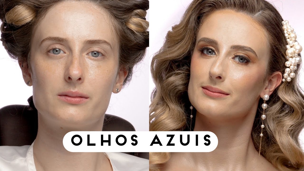 [FÁCIL] MAQUIAGEM para OLHO AZUL com SÓ 1 SOMBRA em noiva LOIRA