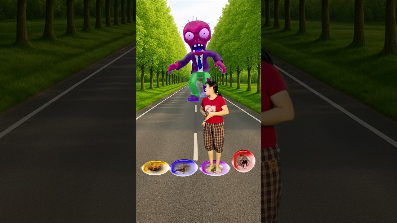 I jump on bubble ball to monster, Siren head, zombie, dinosaur #shorts #youtubeshorts#viral