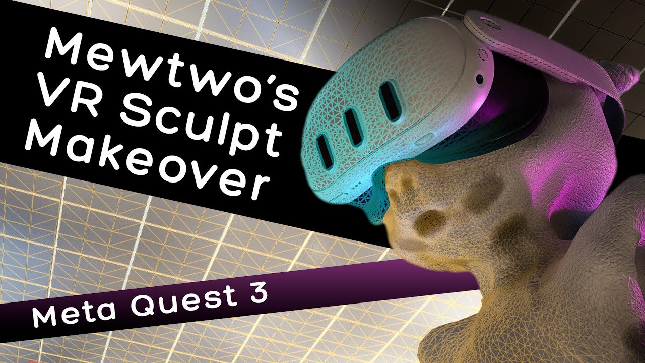 Mewtwo VR sculpting challenge with Shapelab Lite on Meta Quest 3, to Cinema 4D, to Unreal Engine