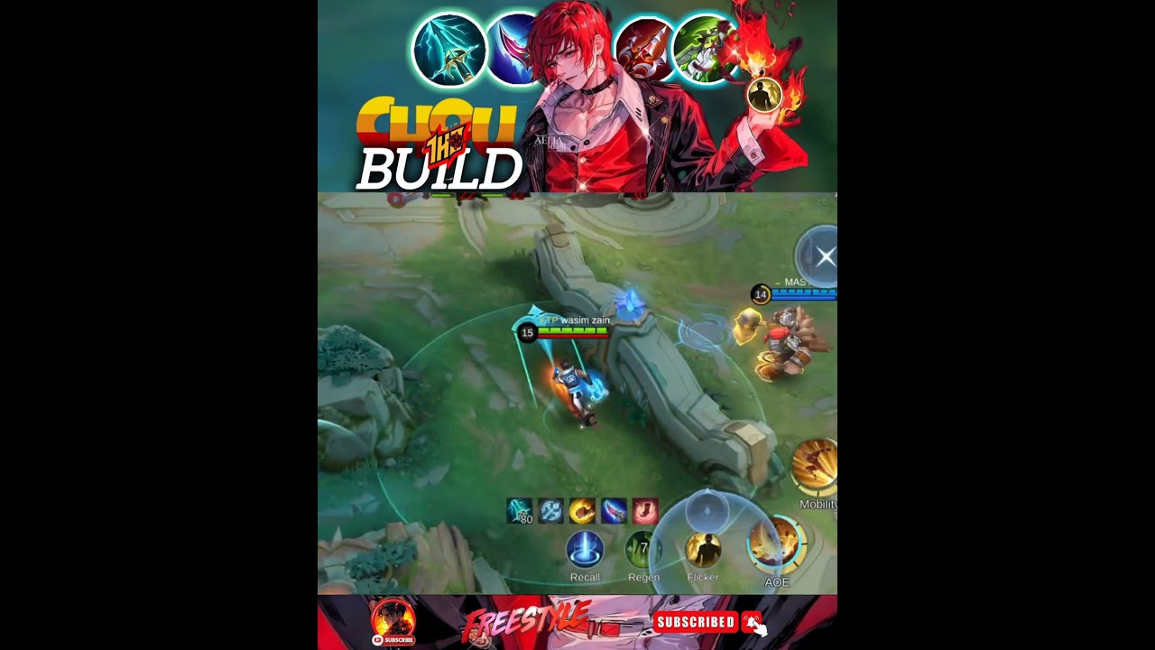CHOU 1HIT BUILD 2024!!#mobilelegends #shorts